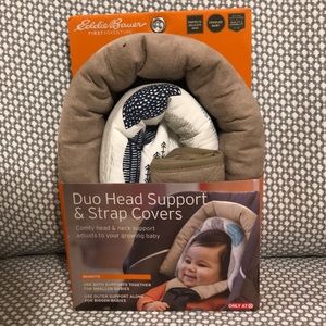 Eddie Bauer baby head support & straps